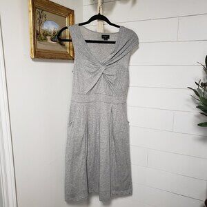 Anthro Deletta Gray Turbine Front Twist Knot Sleeveless Cotton Dress Small